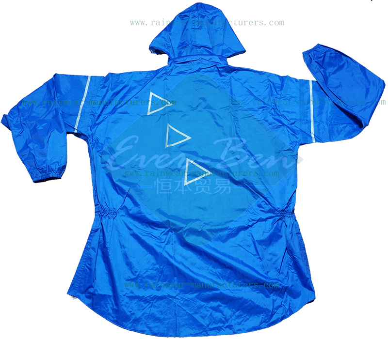 Nylon waterproof bike jacket-blue color-reflective cycling jacket